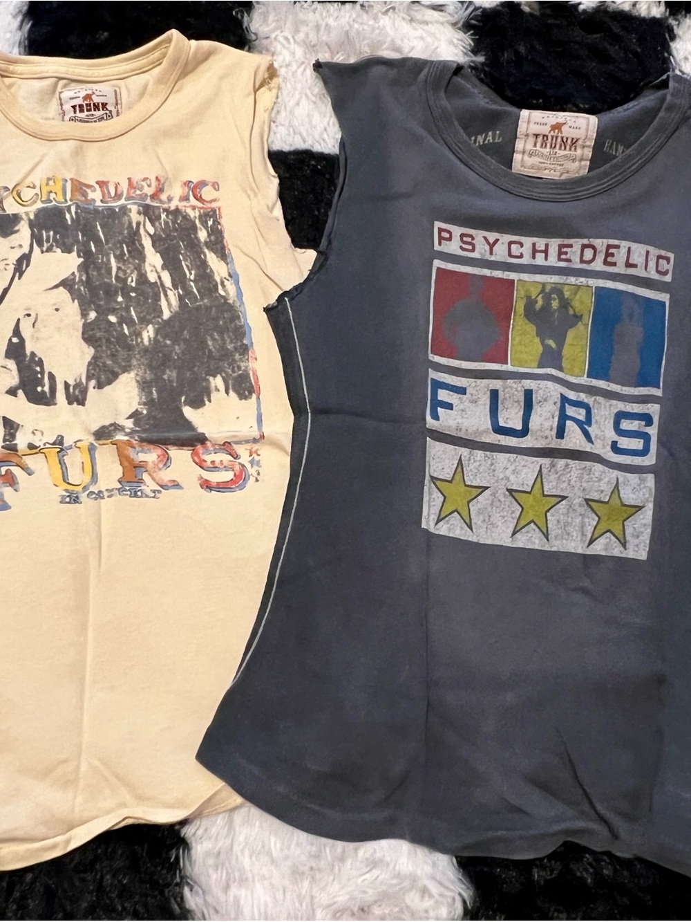 SUPER RARE!! Trunk Ltd Psychedelic Furs Graphic Sleeveless Set - Black & Cream